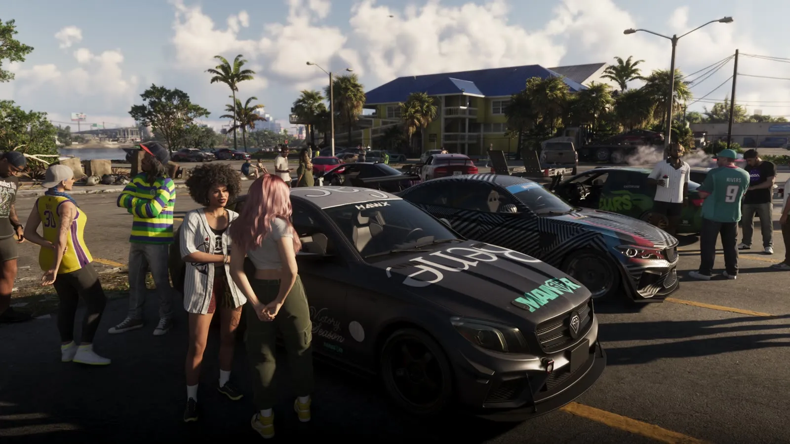 Автосходка — GTA 6, Машины и люди на парковке