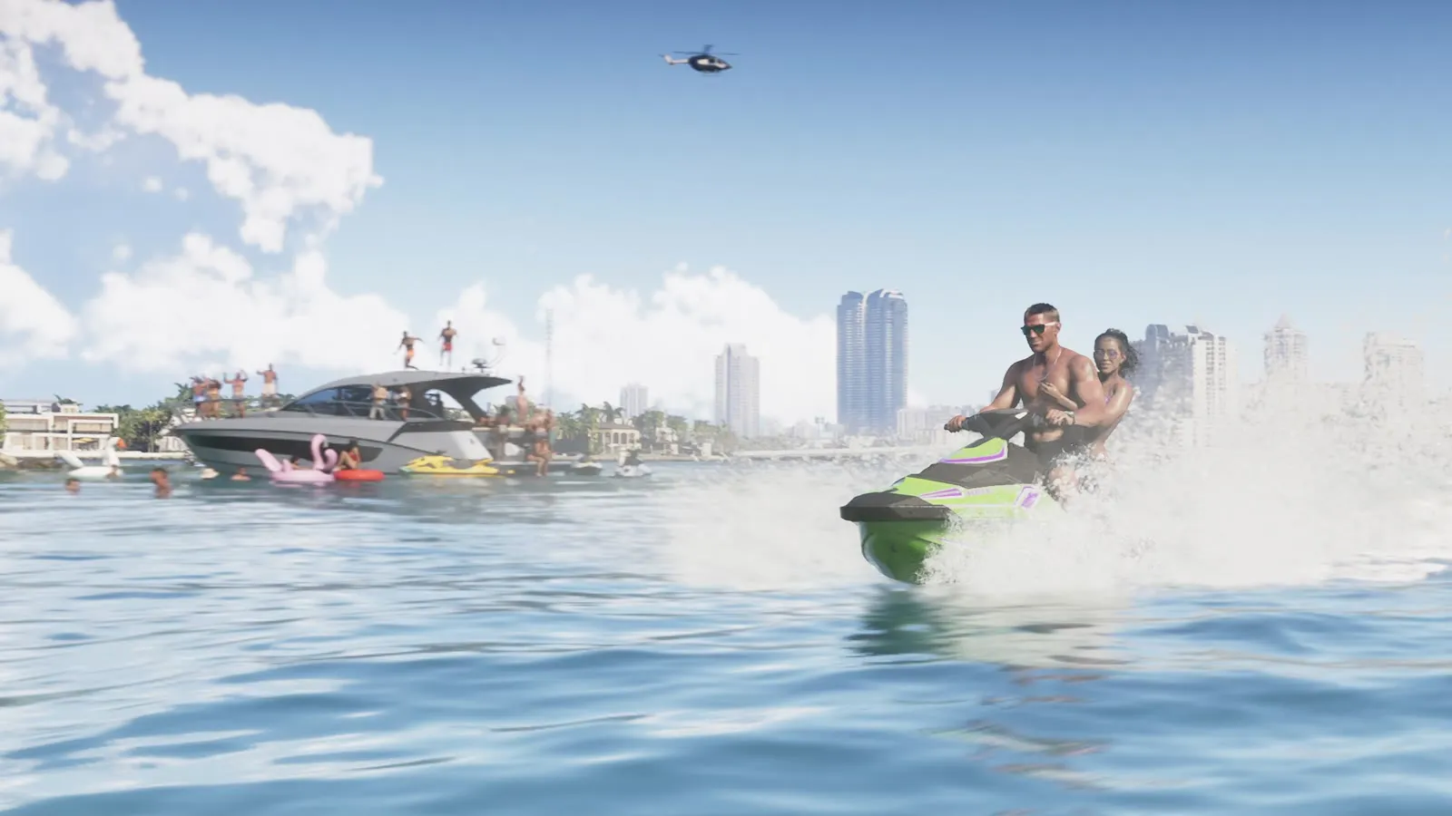 Гидроцикл — GTA 6, Двое на гидроцикле на фоне высоток